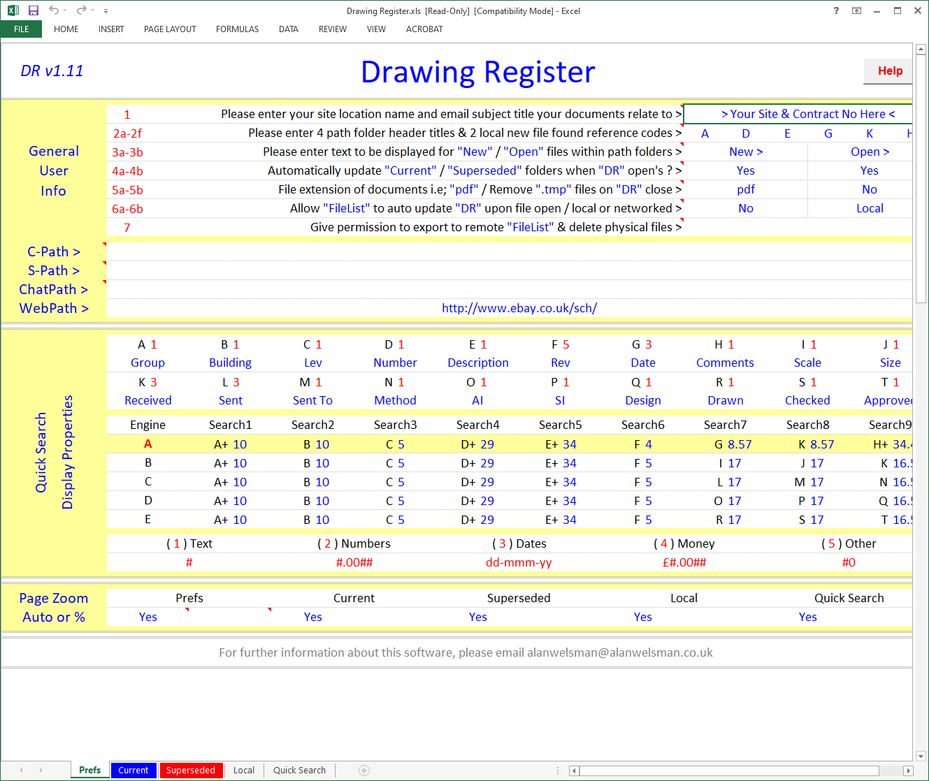 sign up template excel